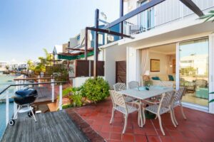 Private mooring at Knysna Quays #18 Spinnaker Drive with scenic marina surroundings.