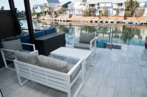 Private jetty at Knysna Quays #3 Spinnaker Drive overlooking the tranquil lagoon.