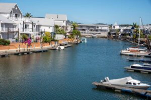 Waterfront home at Knysna Quays #28 Spinnaker Drive overlooking the lagoon.