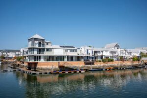 Canal-side home at Knysna Quays #26 Spinnaker Drive overlooking the Knysna lagoon.